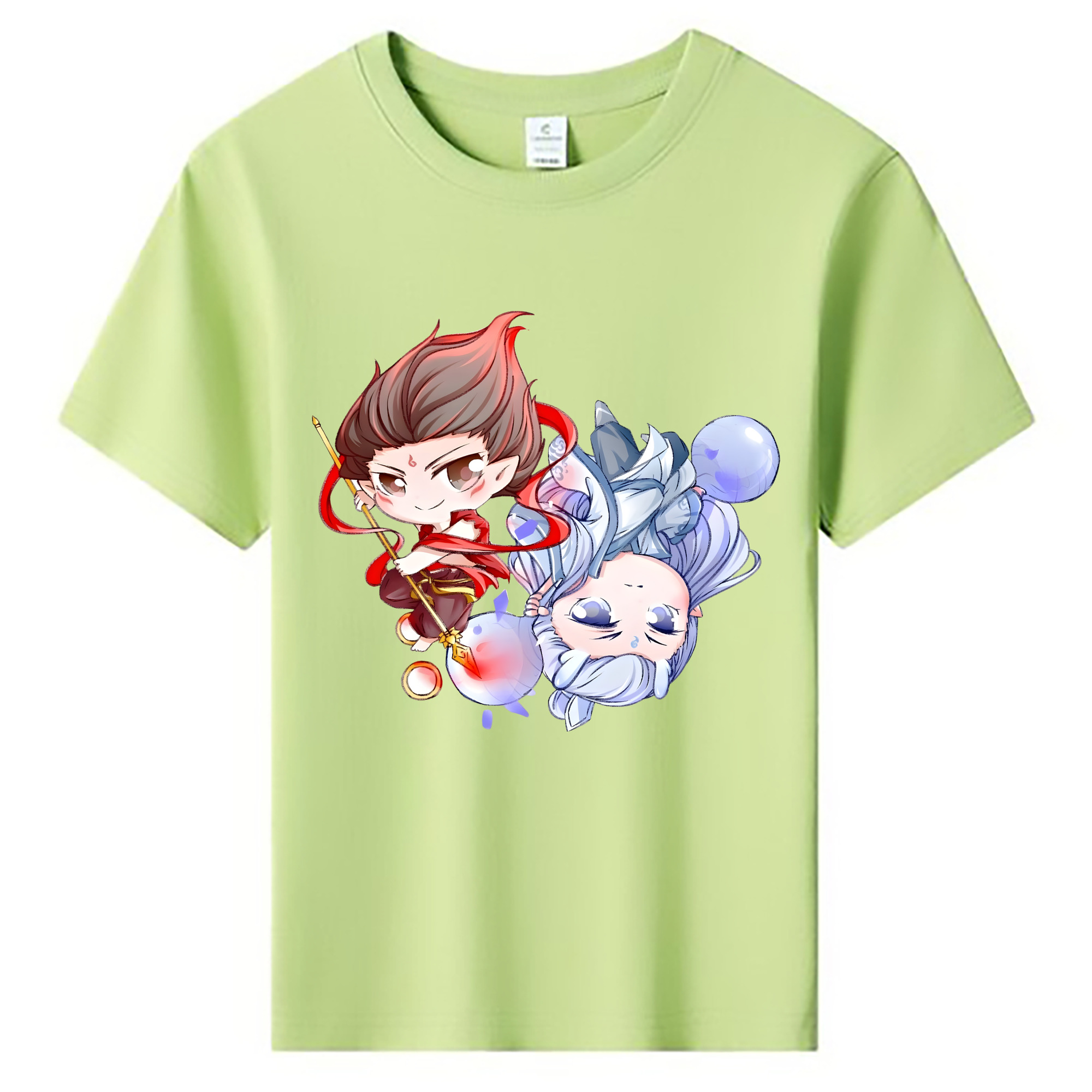 （画像用） Ne Zha 2 ナタ 魔童の大暴れ 綿100％キッズTシャツ（フロントプリント）